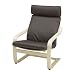 IKEA Schwingsessel “Poäng” Sessel Freischwinger Loungechair aus Birkenholz – Polster LEDER dunkelbraun