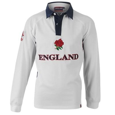 LB England Long Sleeve Rugby Shirt Junior White 13 (XLB)
