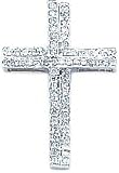 14K White Gold Diamond Cross Pendant Charm Jewelry