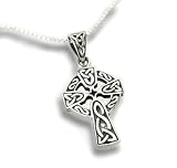 Celtic Knot Sun Cross Sterling Silver Pendant with 18 Necklace - Gift Boxed!