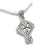 Celtic Knot Sun Cross Sterling Silver Pendant with 18" Necklace - Gift Boxed!