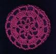 Magenta Floral Crocheted Hair Bun Cover- LARGE