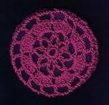 Magenta Floral Crocheted Hair Bun Cover- LARGE