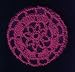 Magenta Floral Crocheted Hair Bun Cover- LARGE