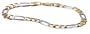 14k Yellow and White Gold 5.7mm Figaro Chain Bracelet, 8"