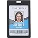 Advantus Vertical Rigid ID Badge Holder - Vertical - Plastic - 6 / Pack - Black