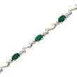 14K Yellow/White Gold 0.01 ct. Diamond and 3 ct. Emerald Bracelet