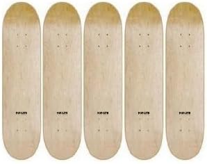 5 Pop-lite Natural Blank 8.25 Skateboard Pro Decks with Mob Grip Tape Lot