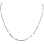 14k White Gold 2.6mm Figaro Chain Necklace, 16"