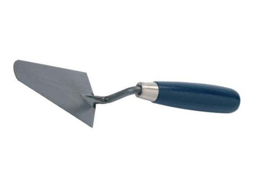 Maurerkelle mit blauem Holzgriff Abgerundet 130 mm