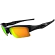 Oakley Flak Jacket XLJ Adult Sport Designer Sunglasses - Polished Black/Fire Iridium