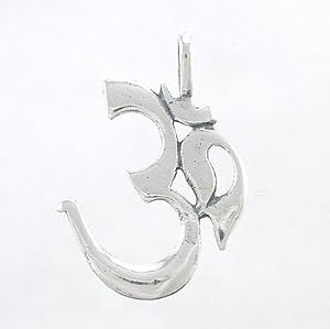 Large Om or Aum Pendant for Men or Women in Sterling Silver, #8402