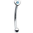 Stainless Steel Aqua Gem Heart Eyebrow Ring