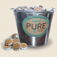 Pure7 Chocolate Bucket of Bites Raw Chocolate Honey Sweetened Chocolate