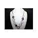 Purple Necklace New Purple and Silver Long Fashion Necklace - Gift Boxed