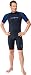 NeoSport Wetsuits Men's Premium Neoprene 3mm Shorty,Blue Trim,Large