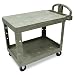 Rubbermaid FG450500 Beige 500 lbs Capacity Utility Cart with Two Shelves