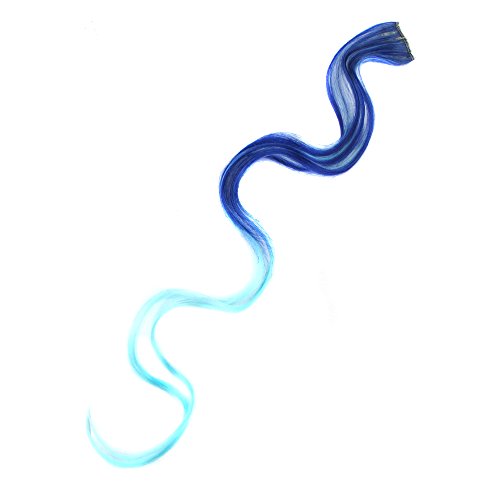 MapofBeauty 5 Pack 50cm Clip-in Curly Hair Extension Hair Piece£¨Deep Blue / Sky Blue£©