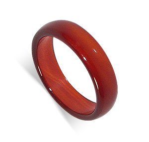 Carnelian 6 MM Band Gemstone Ring