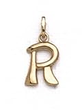 14K 'R' Pol Initial Pendant - GH10050