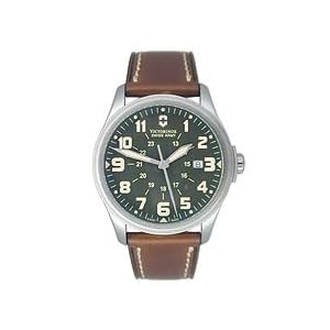 Swiss Army Men's Infantry Vintage Green Dial Brown Leather 241309