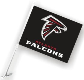 Atlanta Falcons Car Flag Vibrant Colors & Features the Team Logo Made with Sturdy Nylon