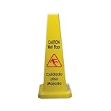 Excellante Cone Shape Wet Floor Caution Sign, 27-Inch Height, Plastic