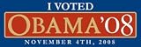Barack Obama Bumper Sticker - I Voted Obama