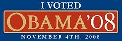 Barack Obama Bumper Sticker - I Voted Obama