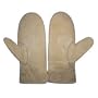 New Womens Sheepskin Leather Fur Mittens Size XXL - Tan