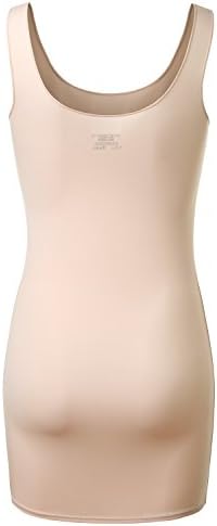 MIRAAVE Womens Simple Body Shaping Fitted Slip Dress ROSE LARGE