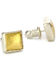 GURHAN "Amulet" Square Earrings Silver with High Karat Gold Accents