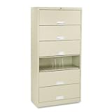 HON 626CLL - 600 Series 6-Shelf Steel Receding Door File, Lgl, 36w x 16-3/4d x 75-7/8h, Putty-HON626CLL