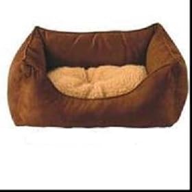 DOG BED = BROWN RECTANULAR DOG BEDS (SMALL )