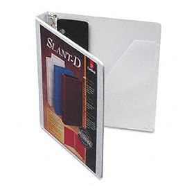 ClearVue Premium Slant-D Presentation Binder, 1 Capacity, White