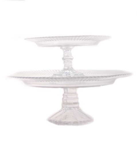 Gisela Graham Clear Glass Cake Stands (Set of two)
