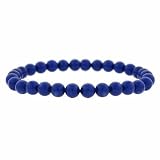 Genuine Lapis Stone 6mm Bead Beaded Stretch Bracelet