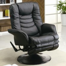 Casual Black Leatherette Swivel Recliner Chair - coaster 600229