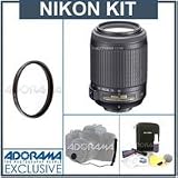 Nikon 55mm 200mm f/4 5.6G ED IF AF S DX VR Af Lens Kit Refurbished by Nikon U.S.A. with Pro Optic 52mm MC UV Filter, Lens Cap Leash, Professional Lens Cleaning Kit 3138wv DHxL. SL160 Nikon 55mm 200mm f/4 5.6G ED IF AF S DX VR Af Lens Kit Refurbished by Nikon U.S.A. with Pro Optic 52mm MC UV Filter, Lens Cap Leash, Professional Lens Cleaning Kit