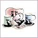 HuesNBrews Cattitude 13 Ounce Green Mug/Coaster set