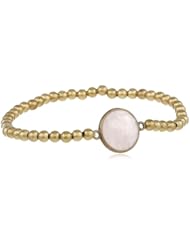 Bronze Round Charm Bead Bracelet, 7.25"