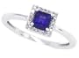 0.45ct Princess Cut Amethyst Ring with Diamonds in 10Kt White Gold-6
