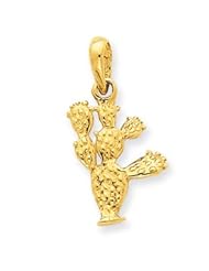 14k Gold 3-D Cactus Pendant