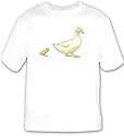 T-shirt with duckling, domestic, juvenile, chick, fowl, duck, adult, m, anka, barnyard, poultry, livestock, avian, waterfowl, bird, animal, ankunge