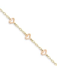 14K Two-tone Childs Heart Bracelet
