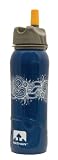  : Nathan Stainless Steel 700 mL Flip Straw Bottle (Blue Paisley)