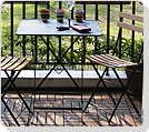 Review The Urban Garden  / black bistro square garden folding table 71cm - with parasol hole