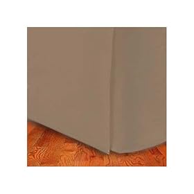 300TC Egyptian Cotton QUEEN Bed Skirt SOLID TAUPE BY MARRIKAS