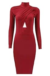 Sexy High-Neck Elastane/Polyester Long Sleeves Club Dress/Evening Dress/Homecoming Dress/Party Dress/Midi Dress 