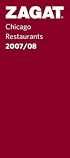 Zagat 2007/08 Chicago Restaurants: Including Milwaukee